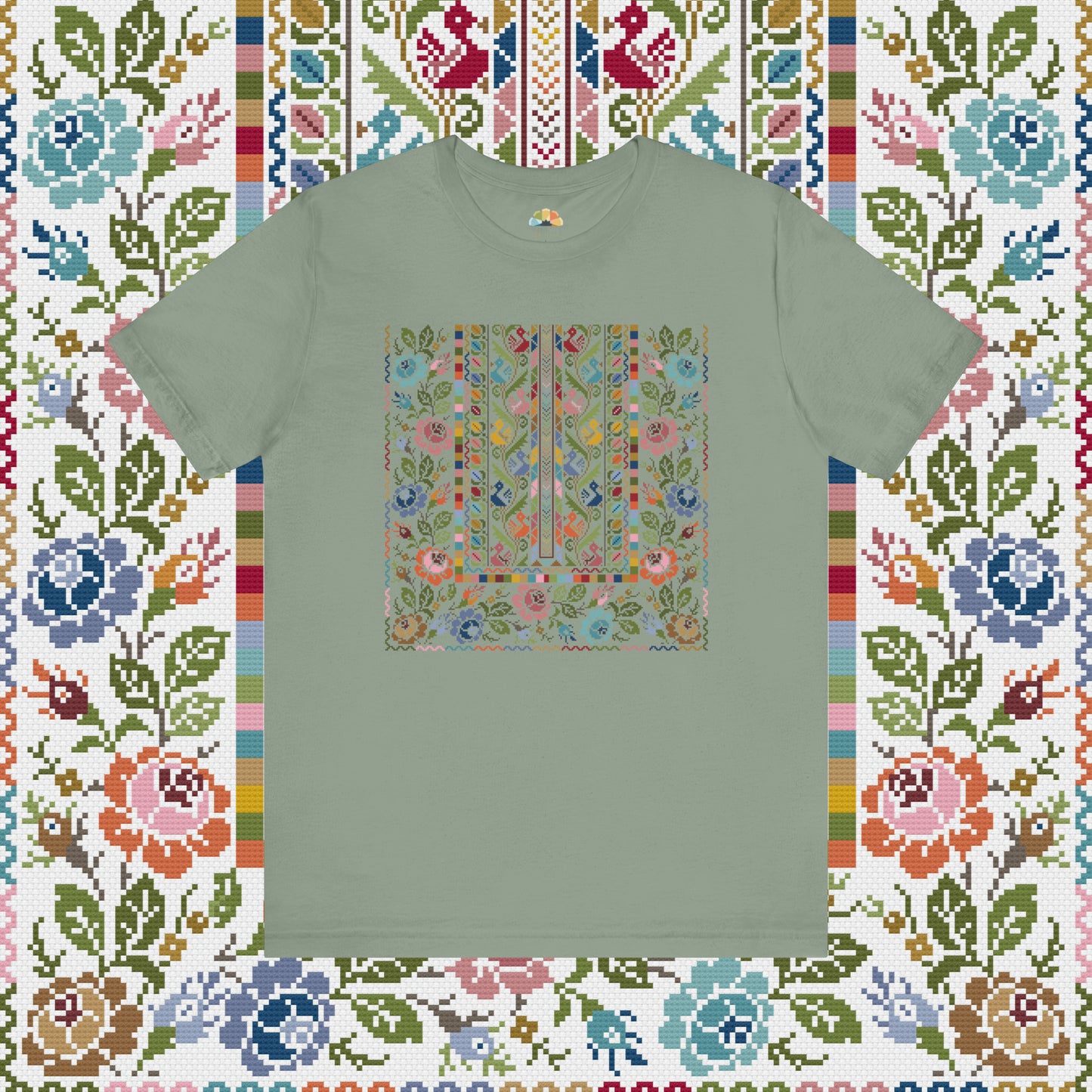 Floral Tatreez T-Shirt - Adult