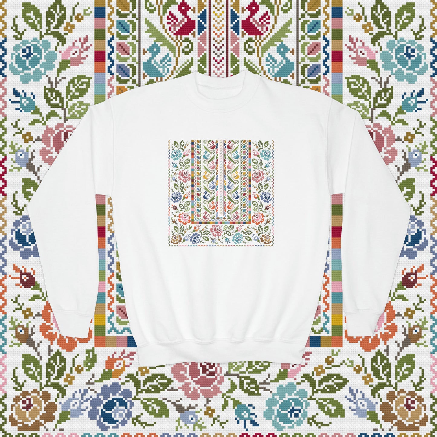 Floral Tatreez Sweatshirt - Kids