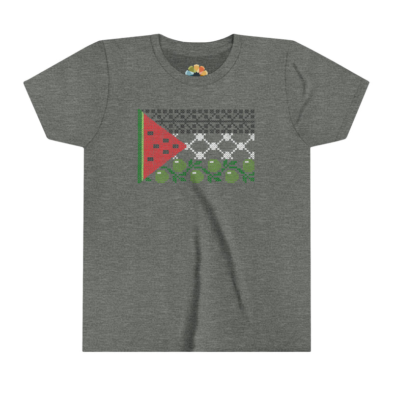 Tatreez Palestine Flag T-Shirt - Kids