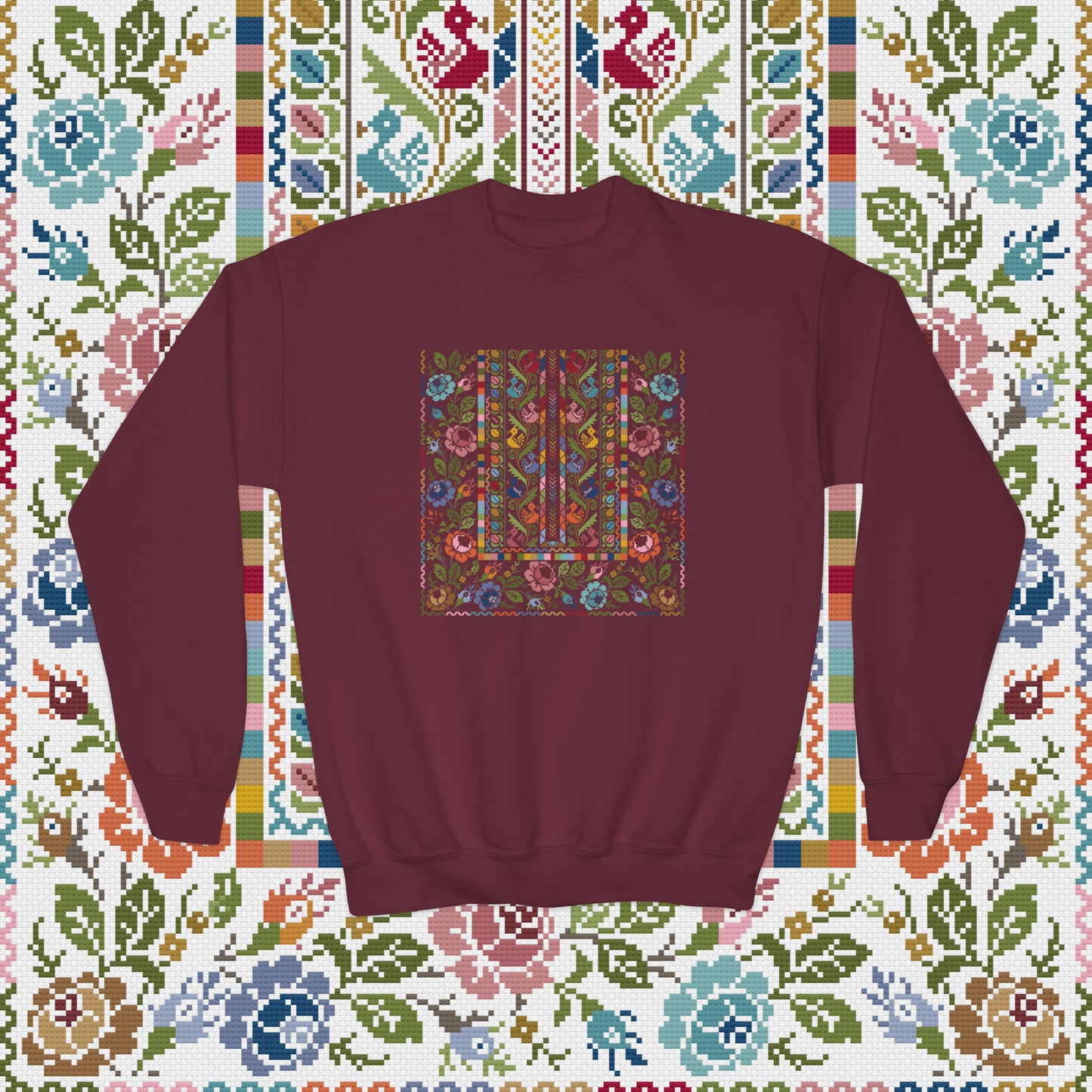 Floral Tatreez Sweatshirt - Kids