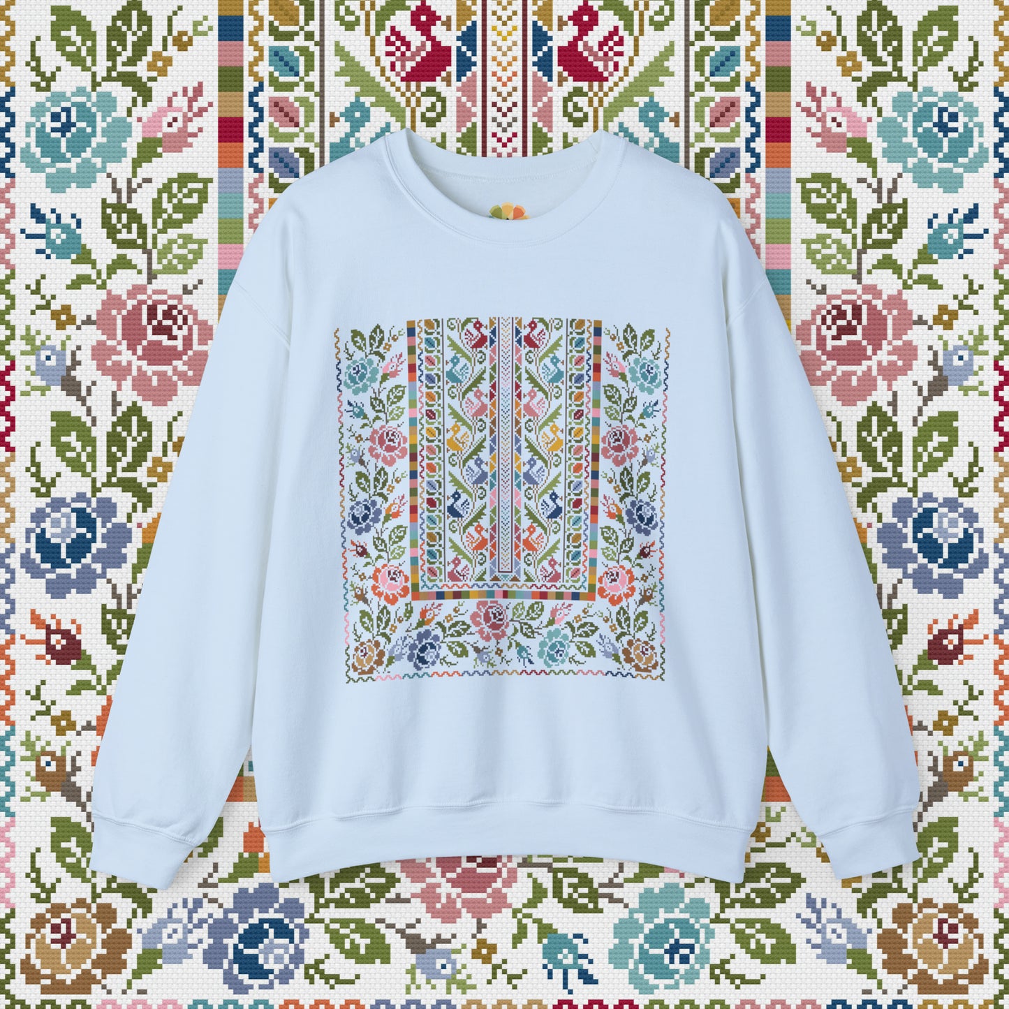Floral Tatreez Crewneck - Adult