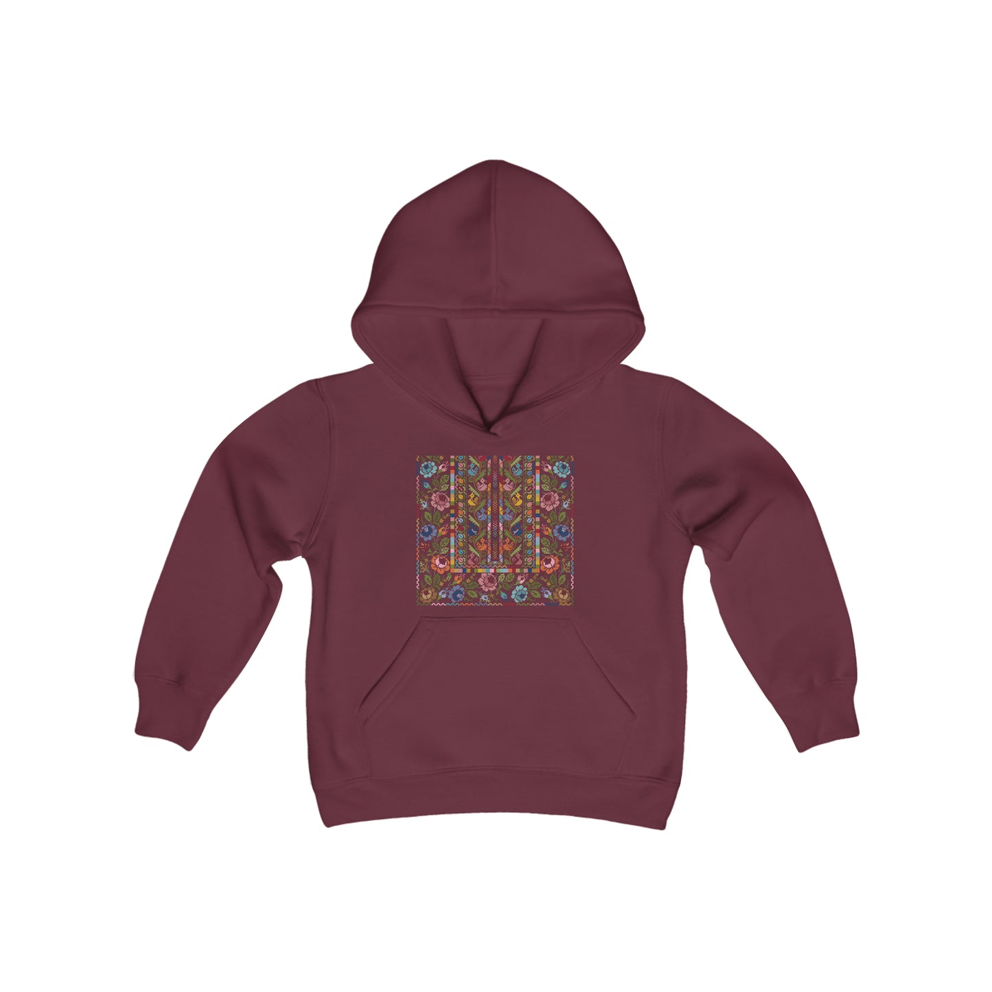 Floral Tatreez Hoodie - Kids