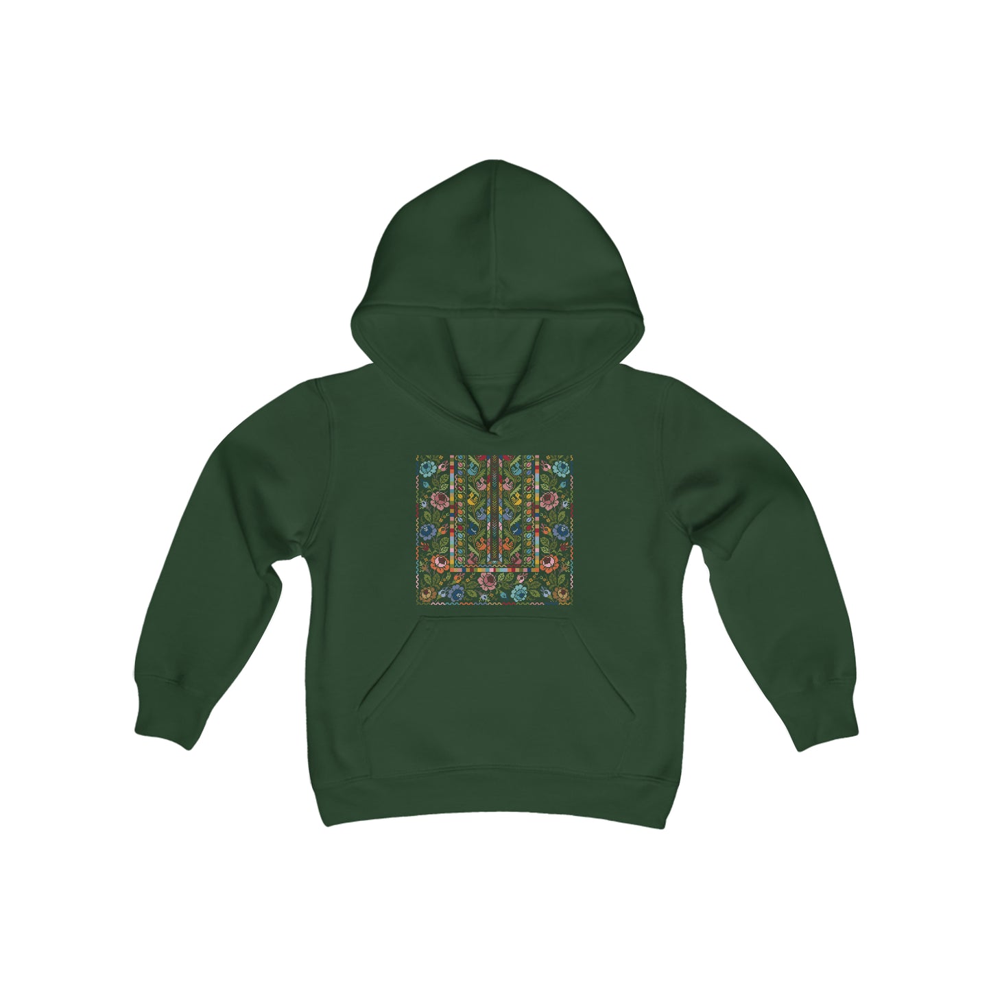 Floral Tatreez Hoodie - Kids