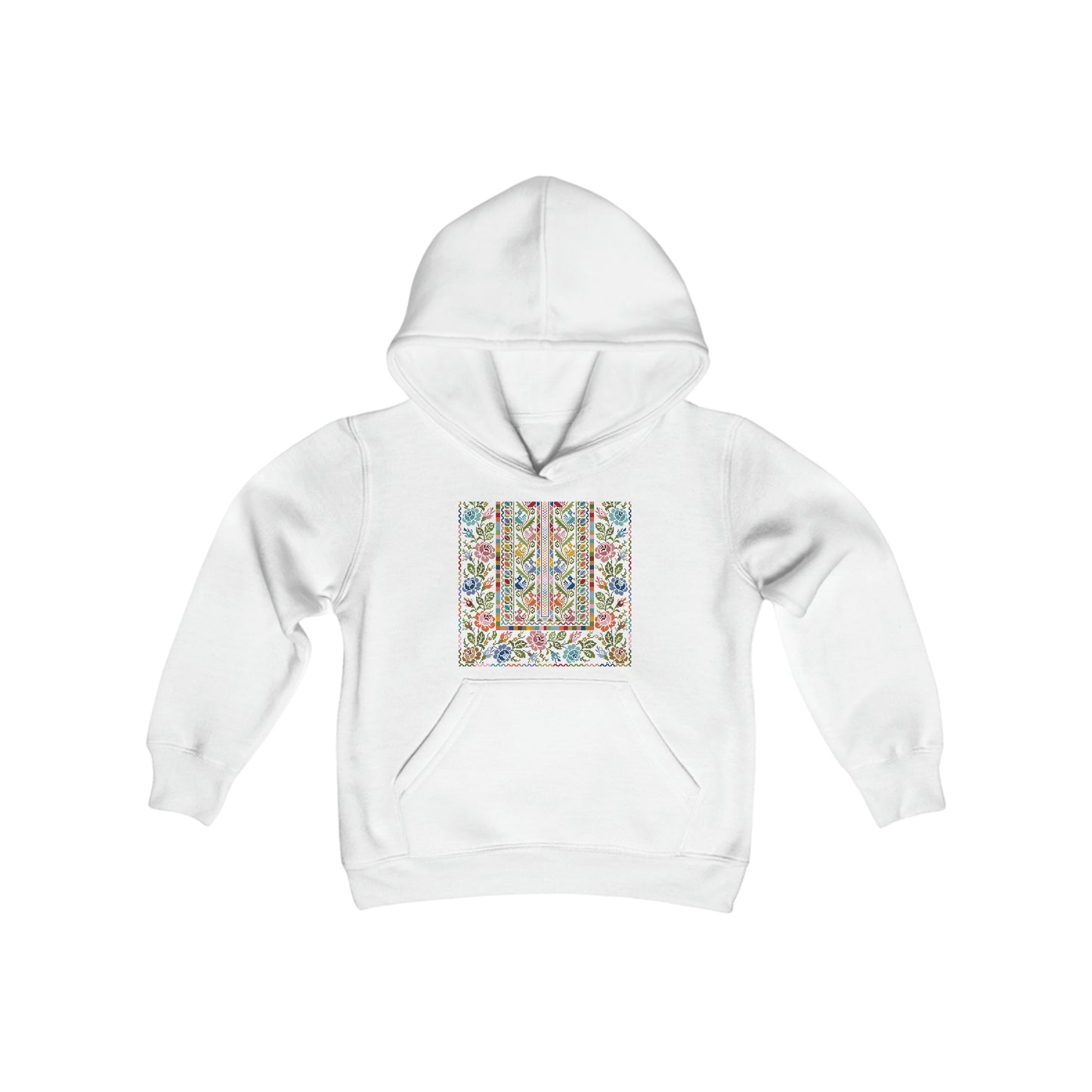 Floral Tatreez Hoodie - Kids