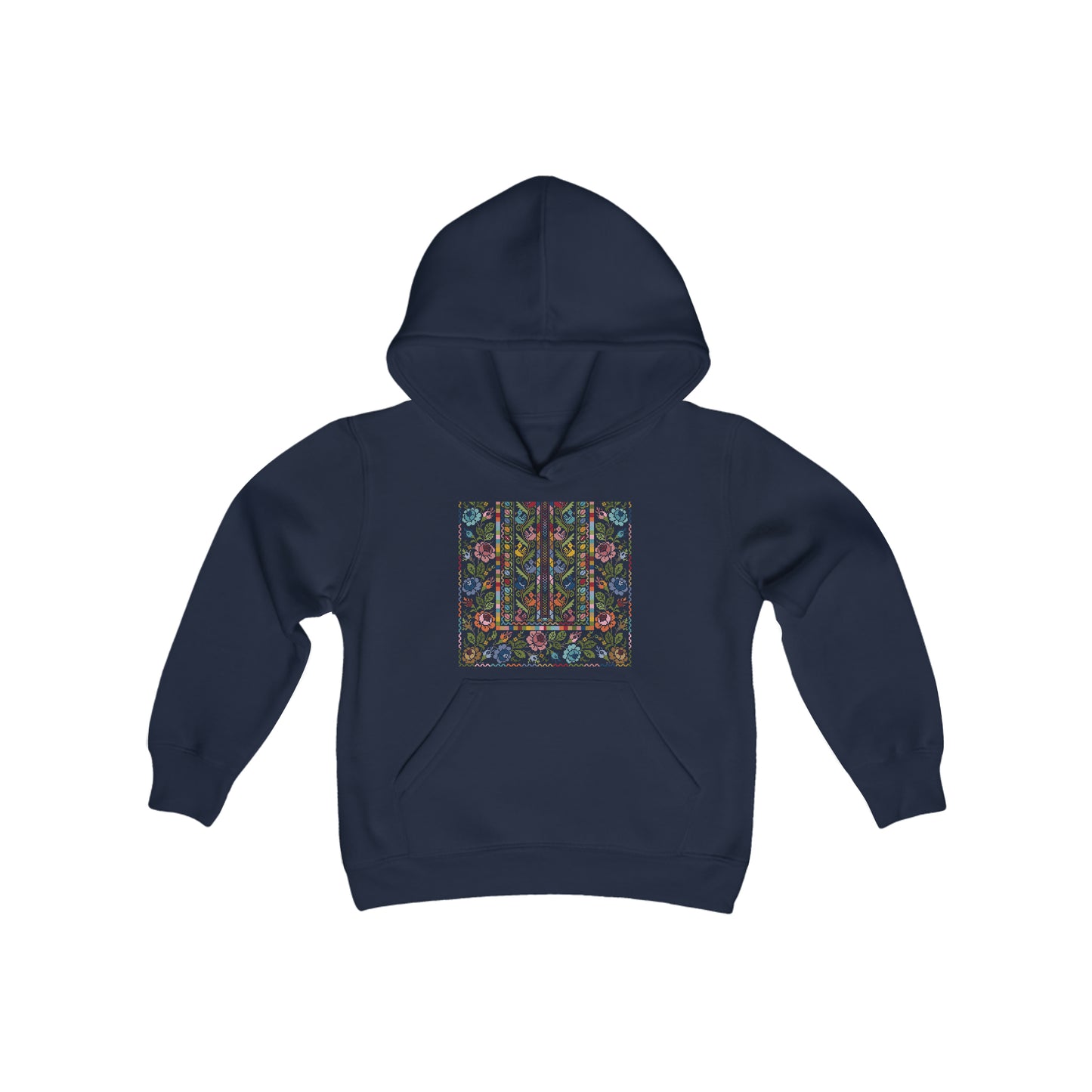 Floral Tatreez Hoodie - Kids