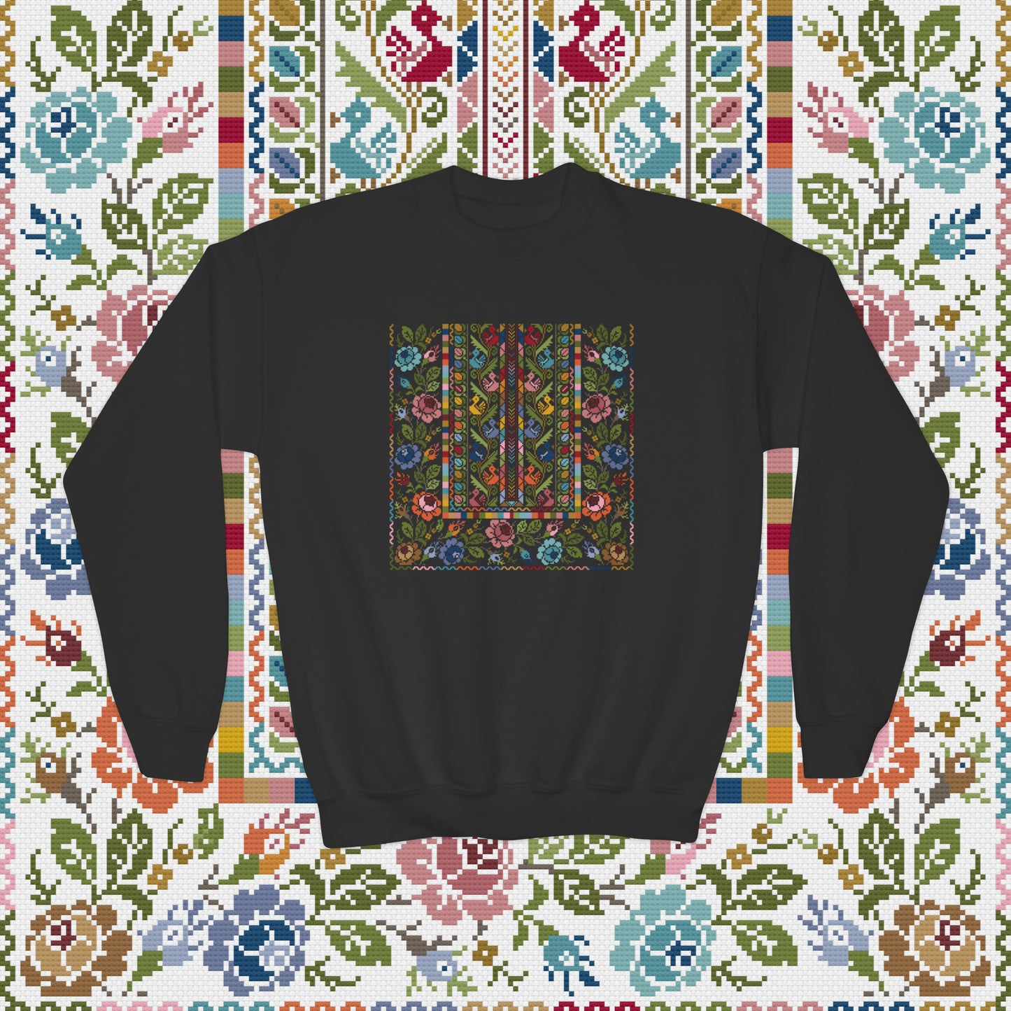 Floral Tatreez Sweatshirt - Kids