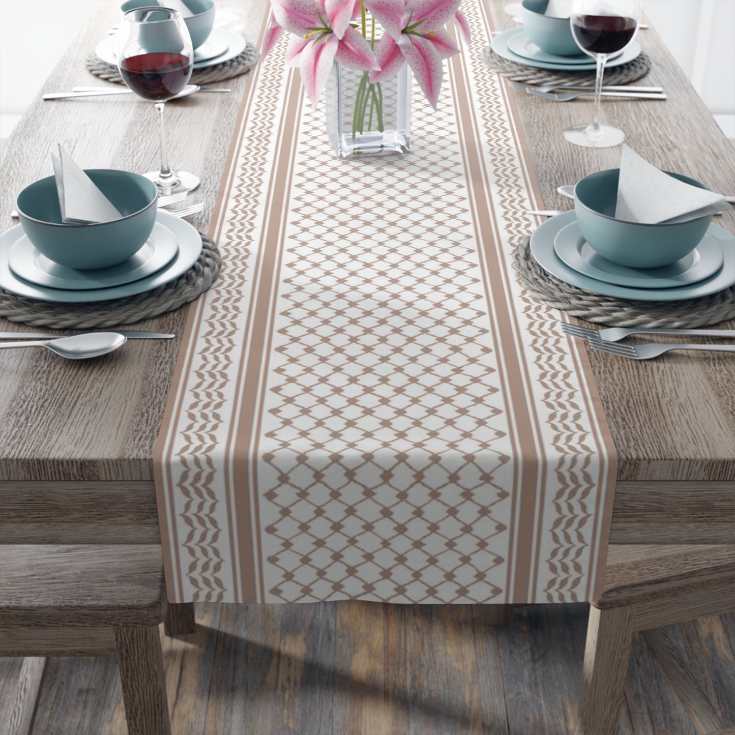 Sand Keffiyeh Table Runner