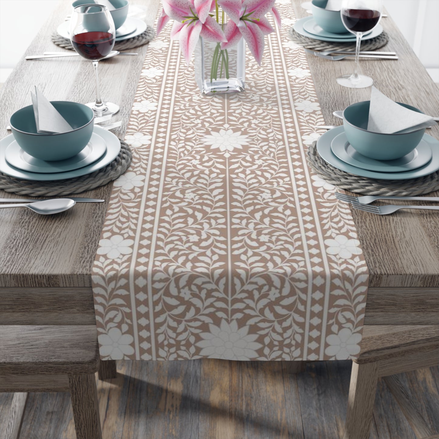 Sand Bone Inlay Table Runner