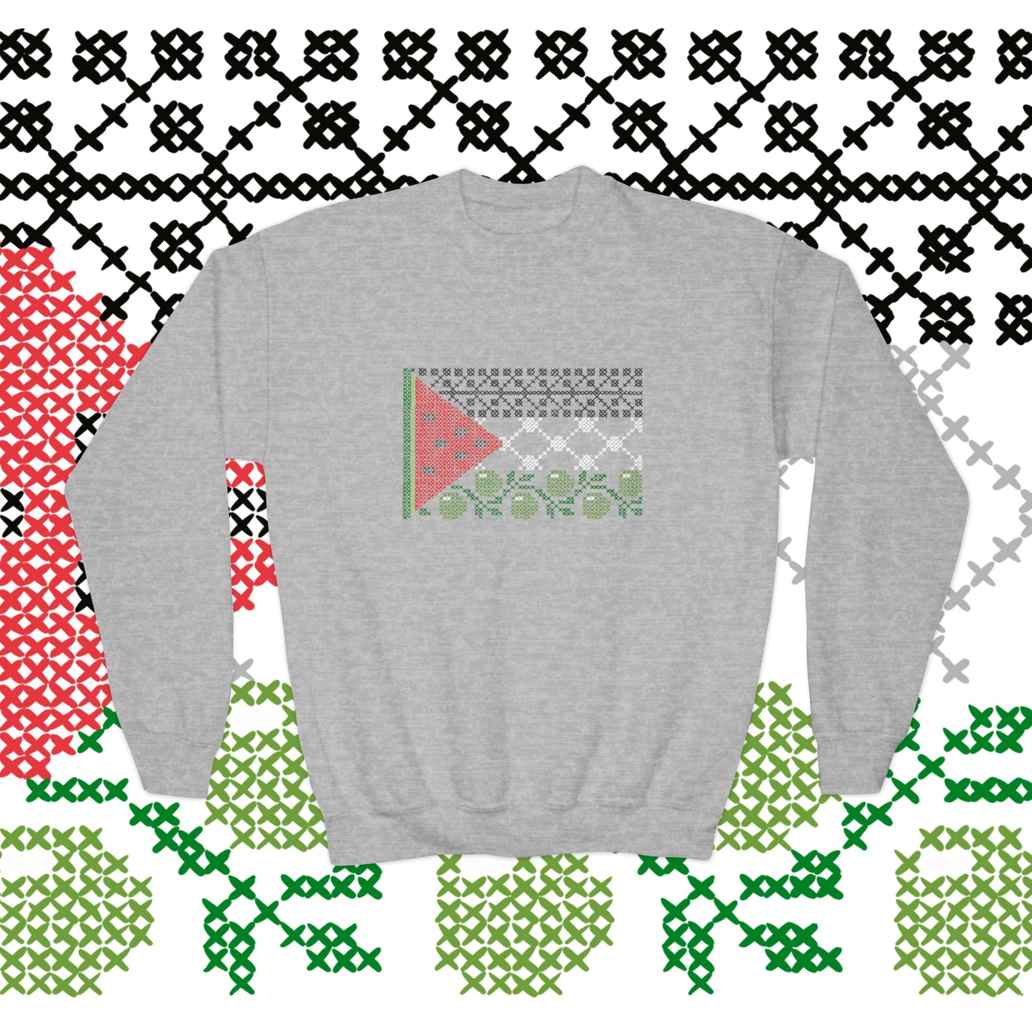 Tatreez Palestine Flag Crewneck - Kids
