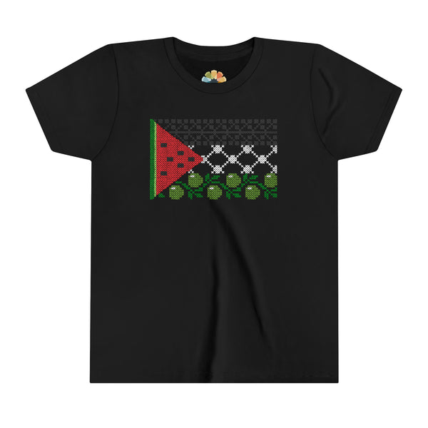 Tatreez Palestine Flag T-Shirt - Kids