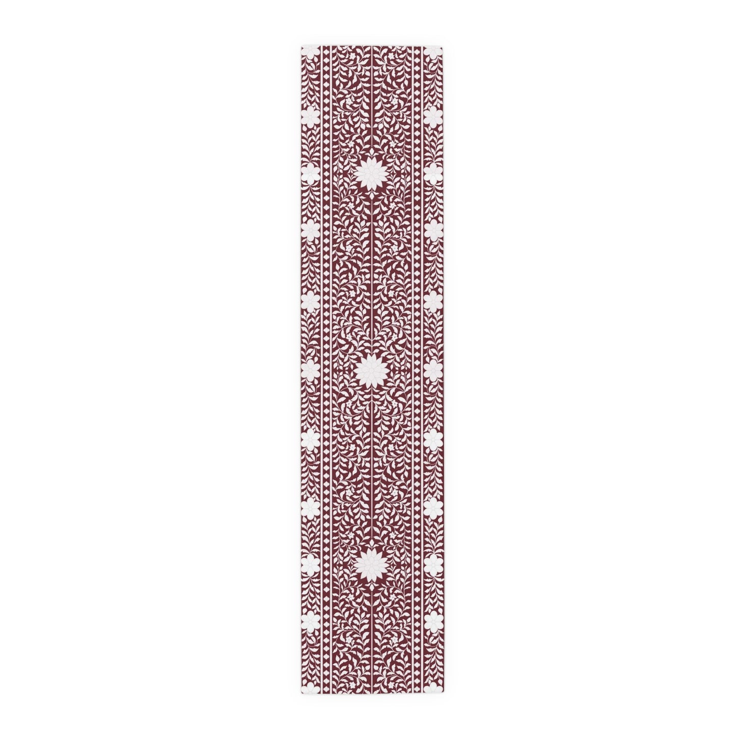 Burgundy Bone Inlay Table Runner