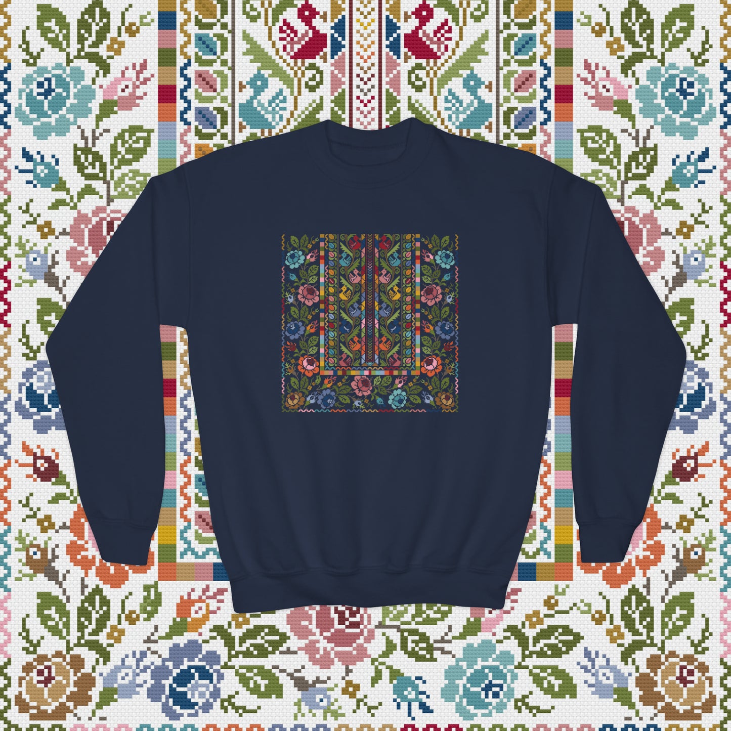 Floral Tatreez Sweatshirt - Kids