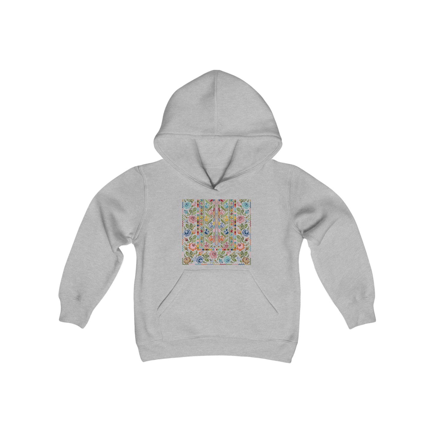 Floral Tatreez Hoodie - Kids