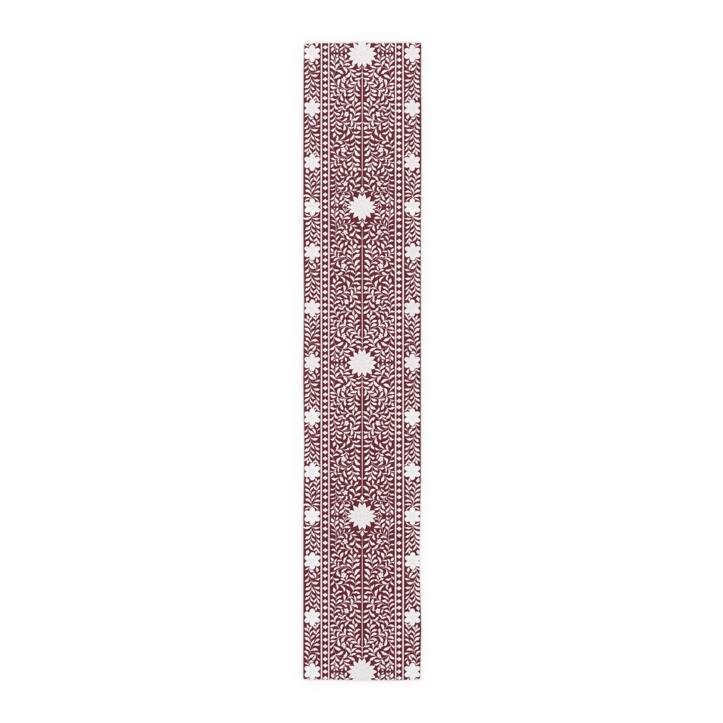 Burgundy Bone Inlay Table Runner
