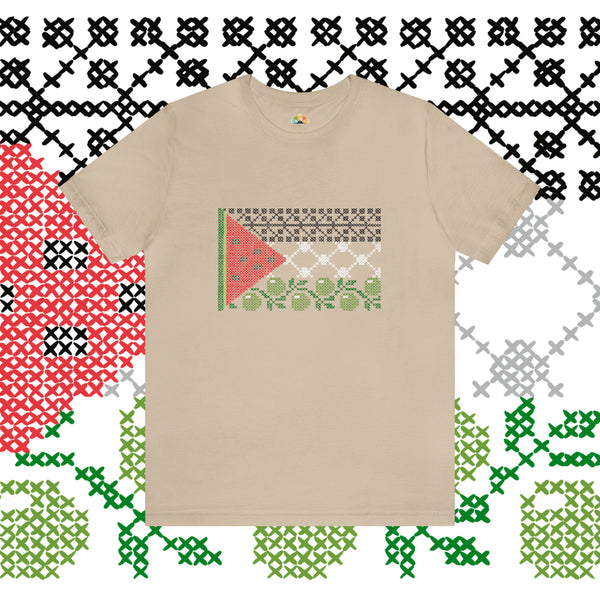Tatreez Palestine Flag T-Shirt - Adult