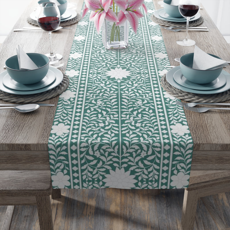 Teal Bone Inlay Table Runner