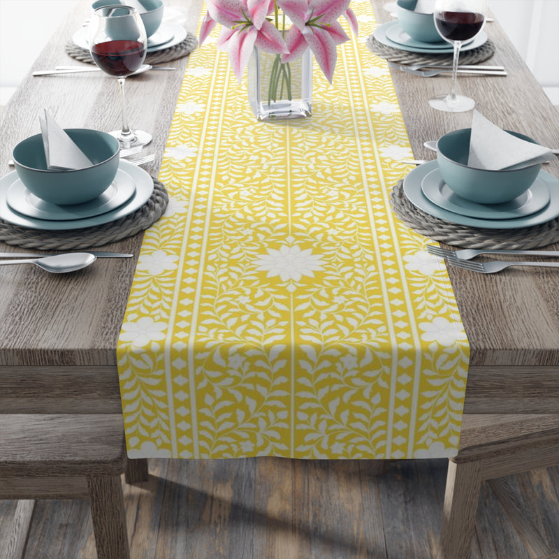 Yellow Bone Inlay Table Runner