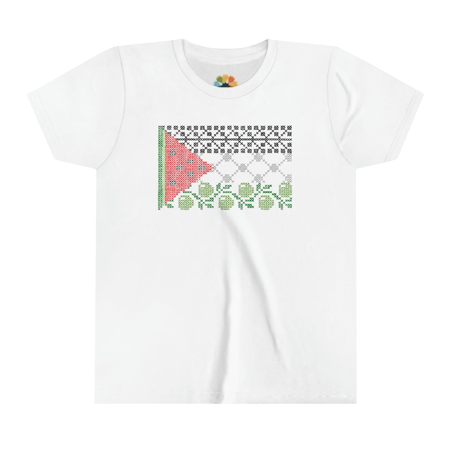 Tatreez Palestine Flag T-Shirt - Kids