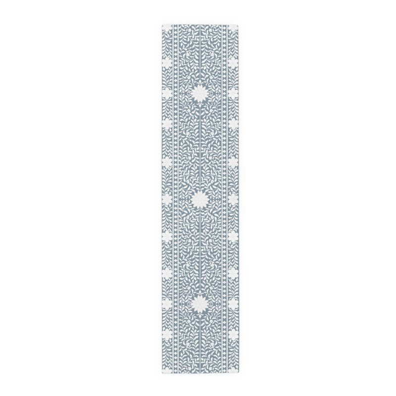 Smoky Blue Bone Inlay Table Runner