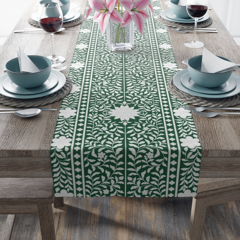 Emerald Bone Inlay Table Runner