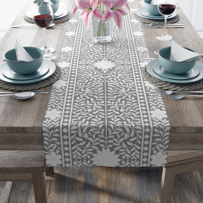 Gray Bone Inlay Table Runner