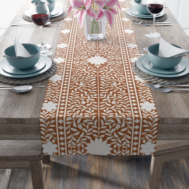 Rust Bone Inlay Table Runner