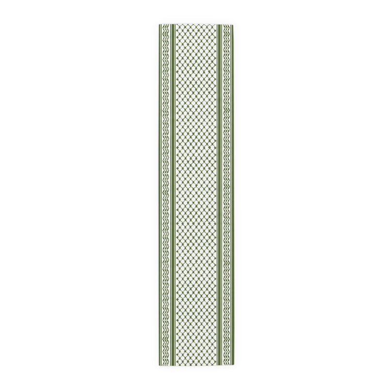 Olive Keffiyeh Table Runner