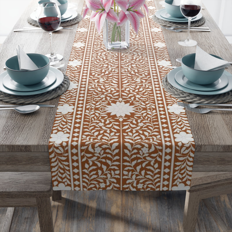 Rust Bone Inlay Table Runner