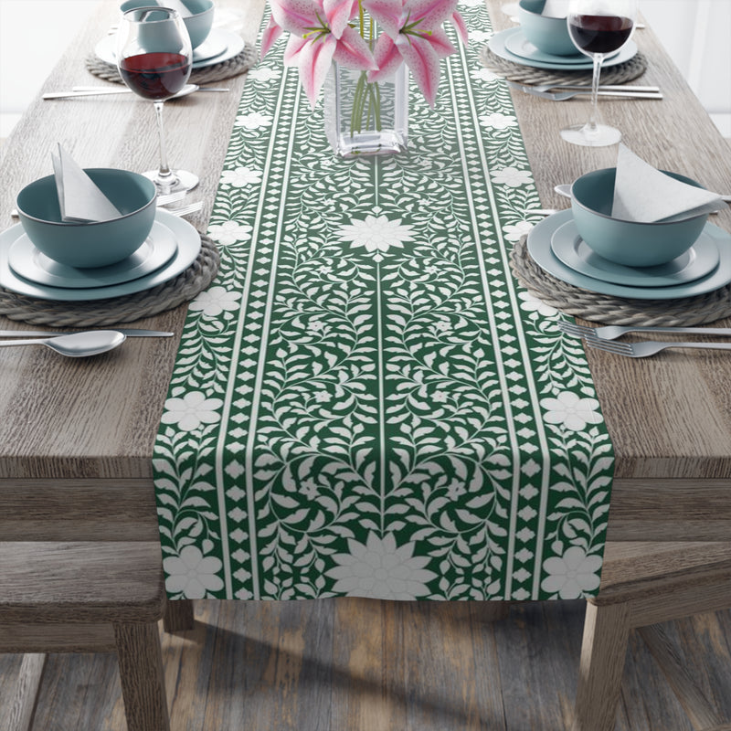 Emerald Bone Inlay Table Runner