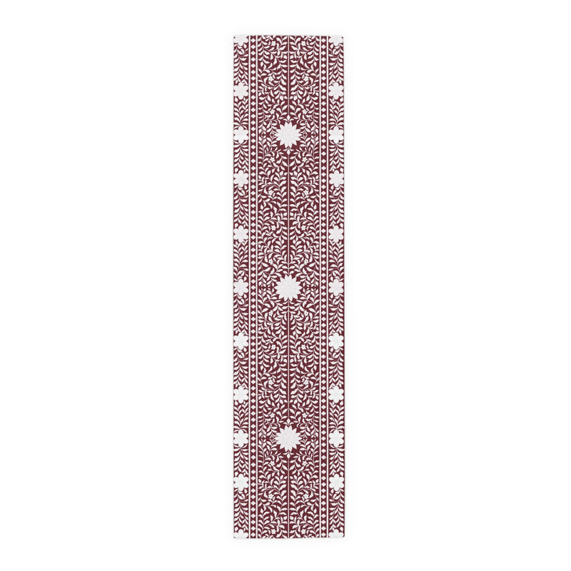 Burgundy  Bone Inlay Table Runner