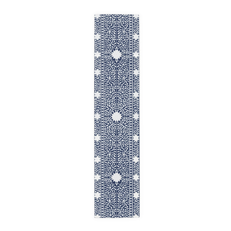 Navy Bone Inlay Table Runner