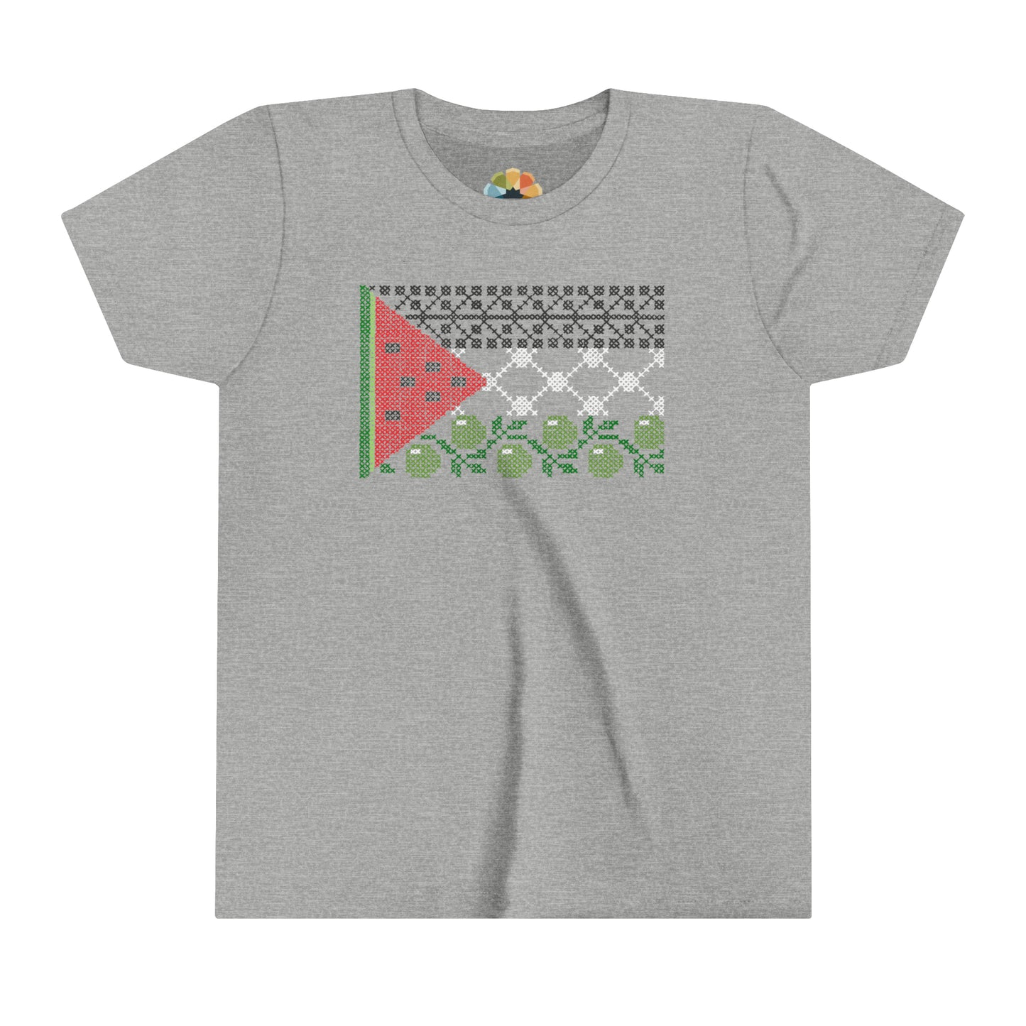 Tatreez Palestine Flag T-Shirt - Kids