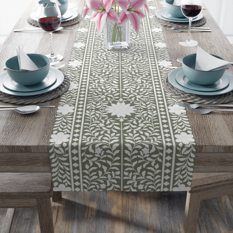 Olive Bone Inlay Table Runner