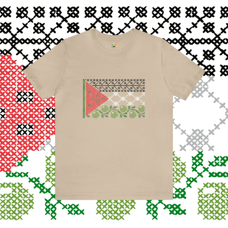 Tatreez Palestine Flag T-Shirt - Adult